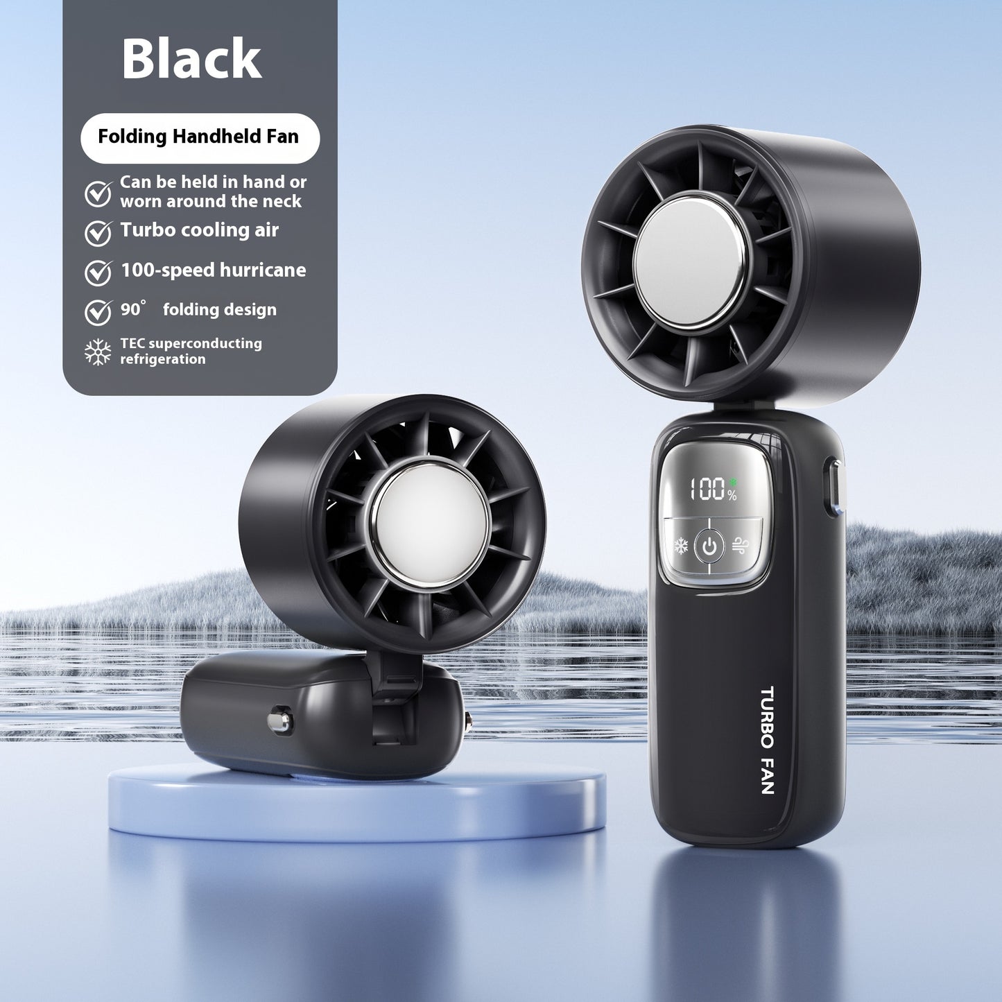 Refrigeration High-speed Handheld Fan Usb Outdoor Portable Folding Mini Fan