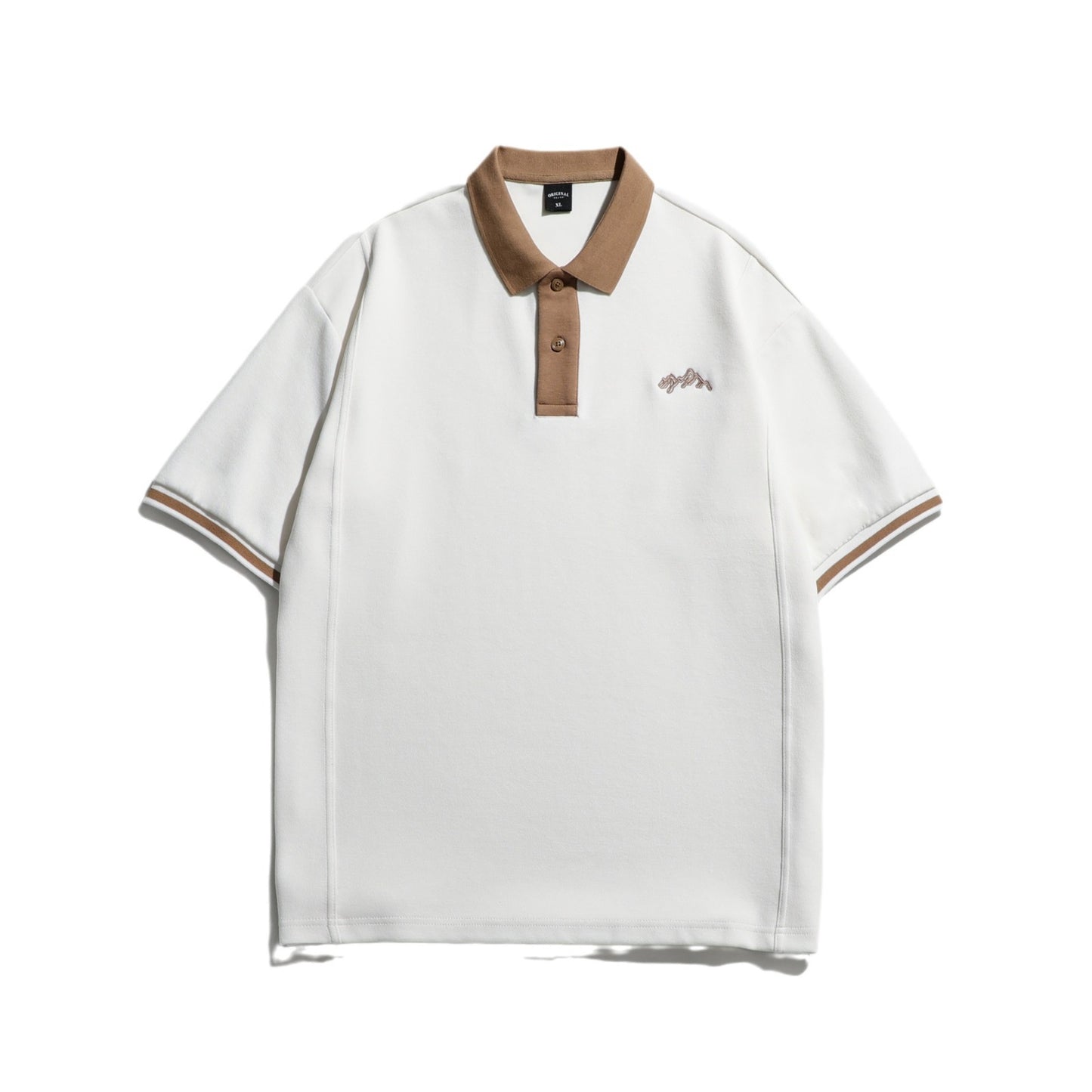 Men’s Contrast Embroidered Cotton Blend T-Shirt – Casual Loose Fit Tee