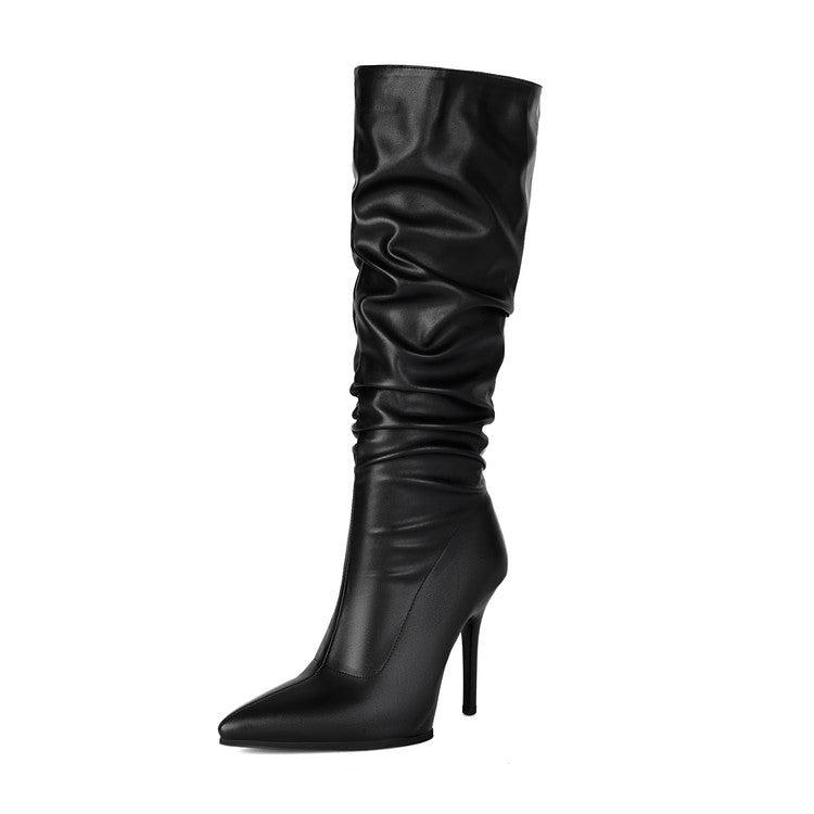 Midnight Luxe Slouch Stiletto Knee Boots