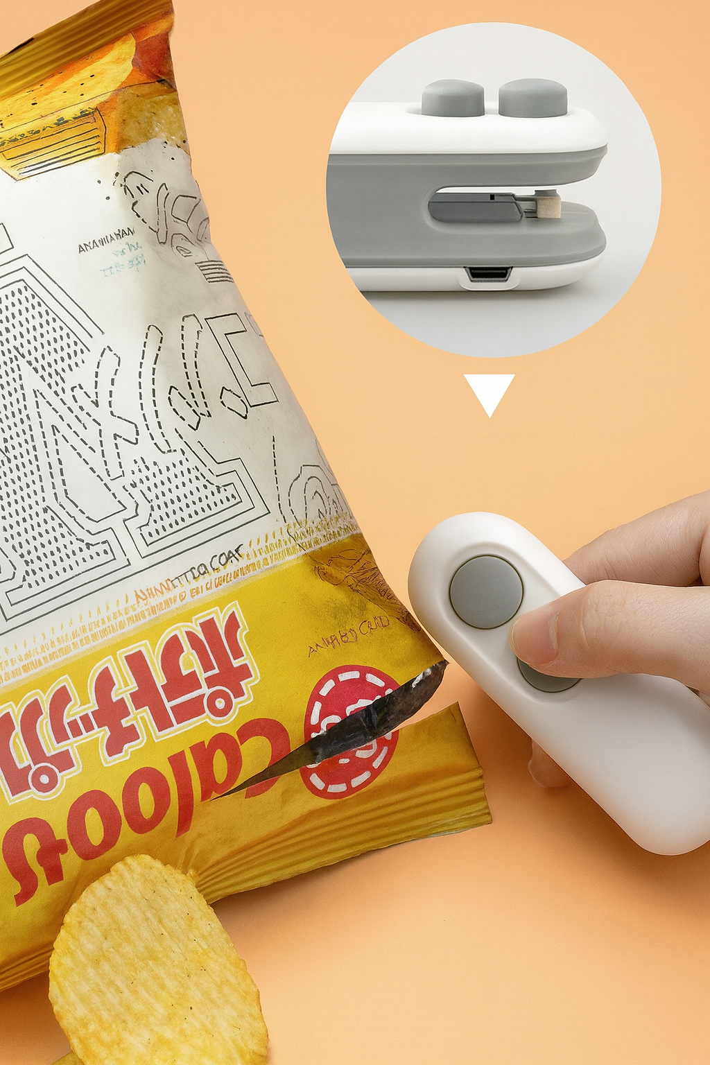 Chip Bag Sea Sealing Machine Handheld Sealer Portable Sealer USB Rechargeable For Food Storage Clip Bag Kitchen Gadgets