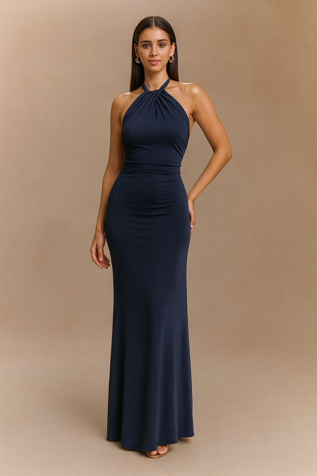 Ins Bodycon Halter Dress Sexy Backless Slim Fit Waist Slimming Maxi Dresses Prom Party Club Clothing For Women