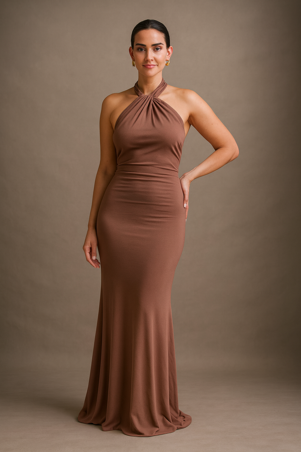 Ins Bodycon Halter Dress Sexy Backless Slim Fit Waist Slimming Maxi Dresses Prom Party Club Clothing For Women