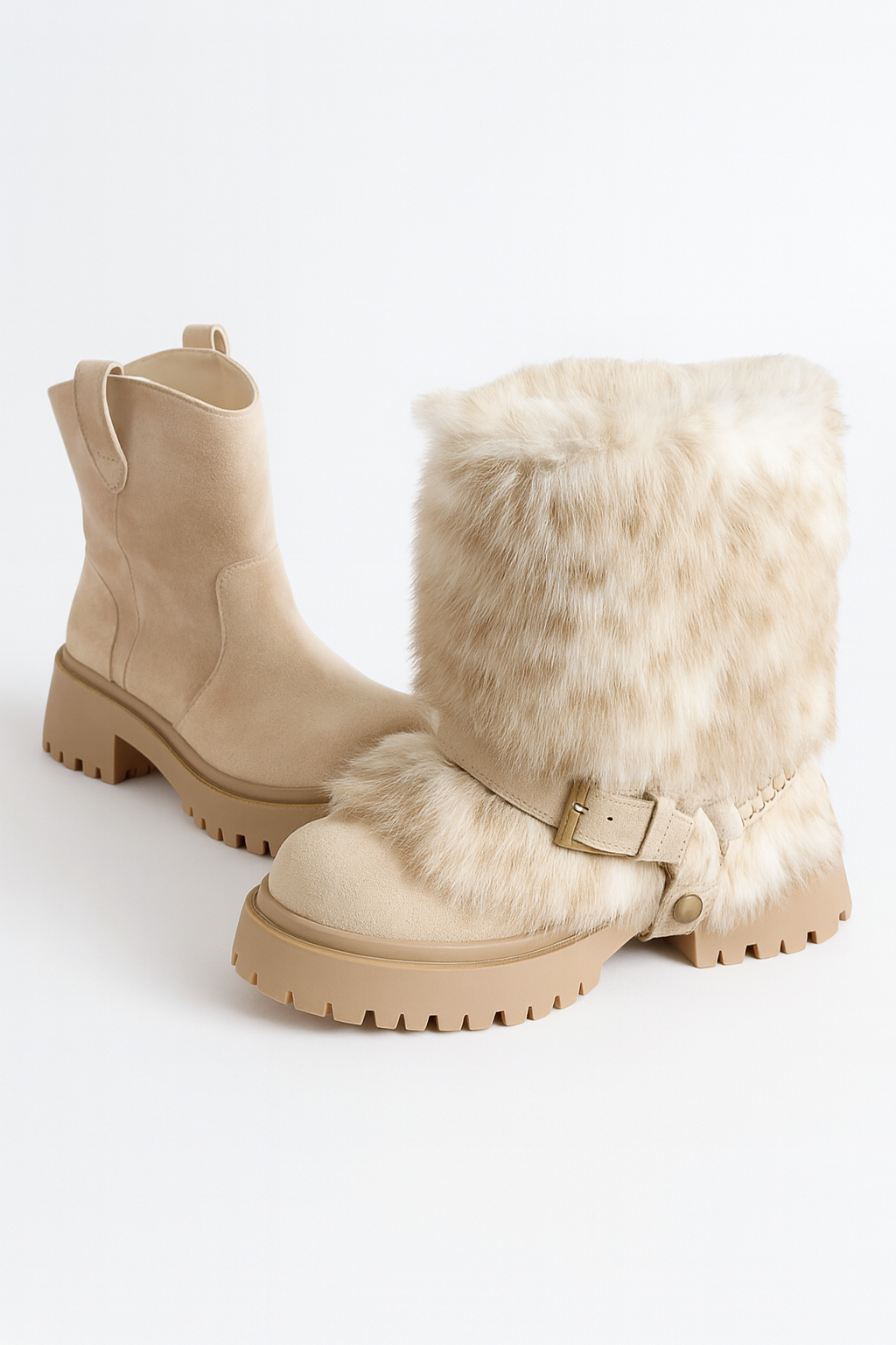 Sixmilude Winter Warm Furry Anti-slip Snow Boots For Women