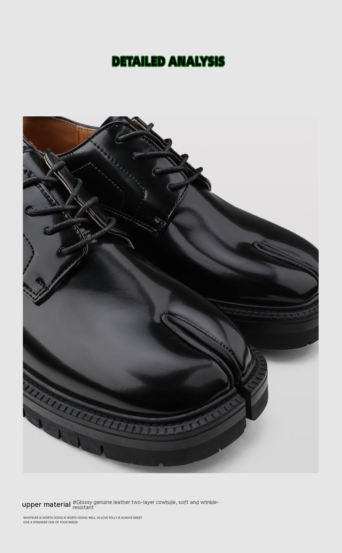 Sixmilude Low Cut Thick Sole Casual Split Toe Leather Shoes