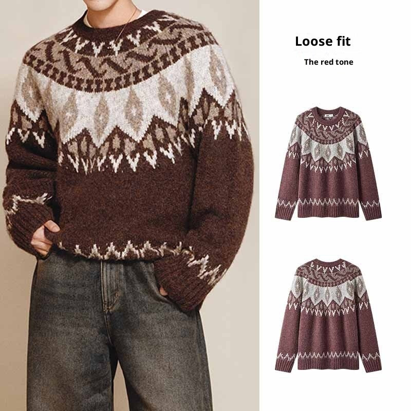 Sixmilude Men’s Jacquard Knit Sweater