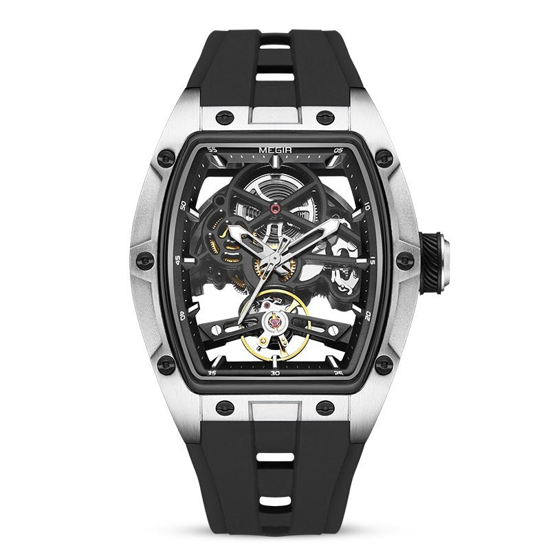 Sixmilude Men’s Skeleton Mechanical Watch – Luxury Hollow Automatic Wristwatch
