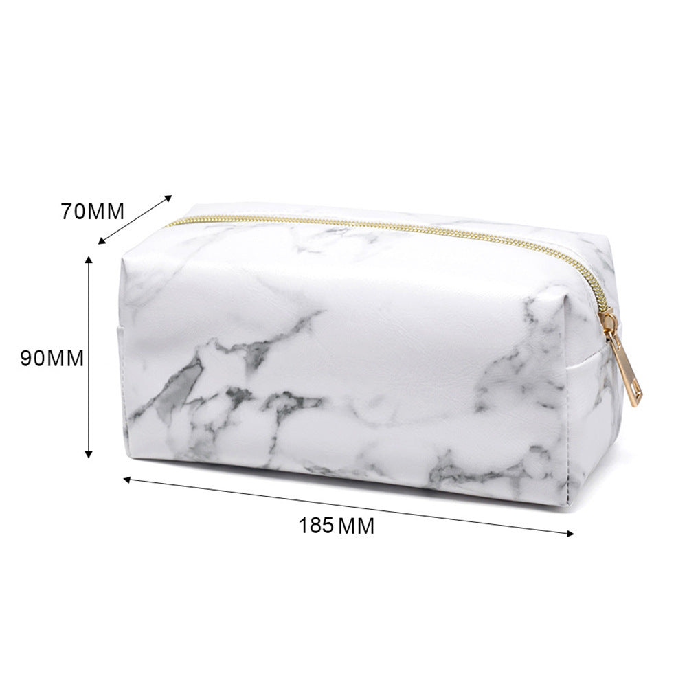 New Marbled White PU Cosmetic Storage Bag