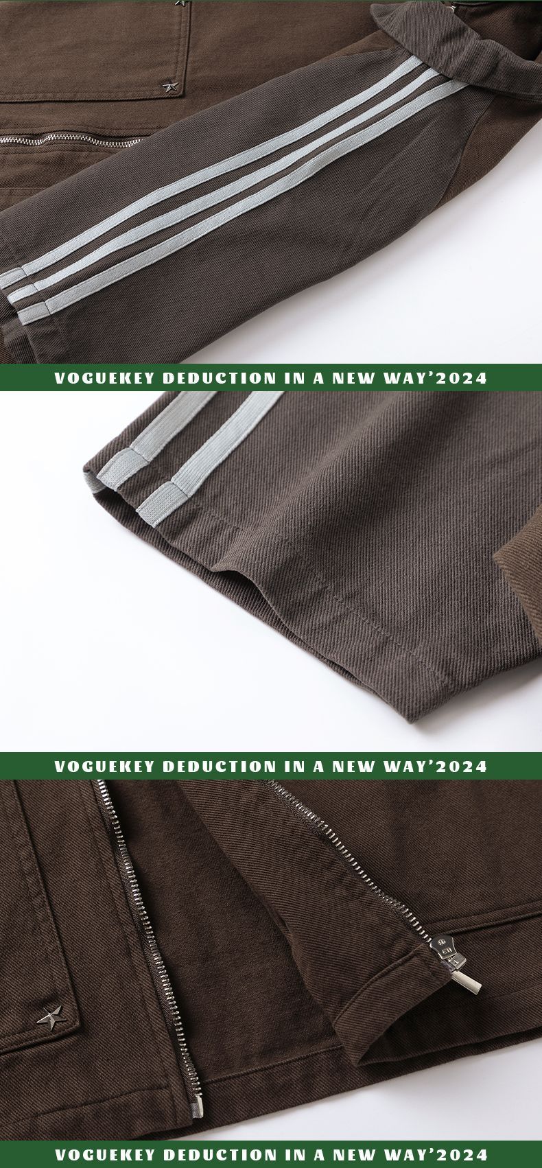 Sixmilude Retro Embroidery Bars Stitching Raglan