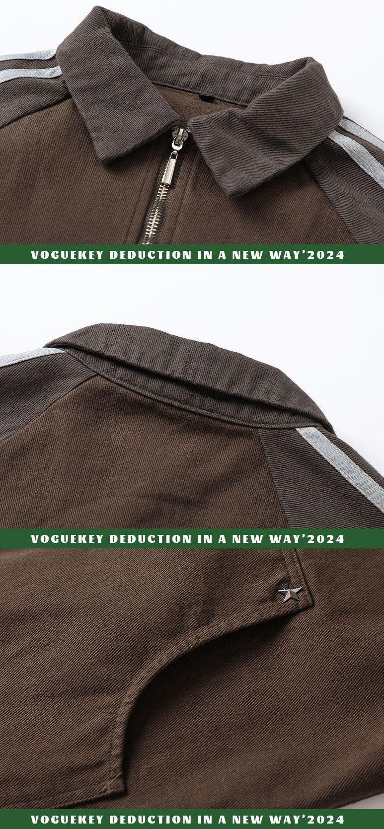 Sixmilude Retro Embroidery Bars Stitching Raglan