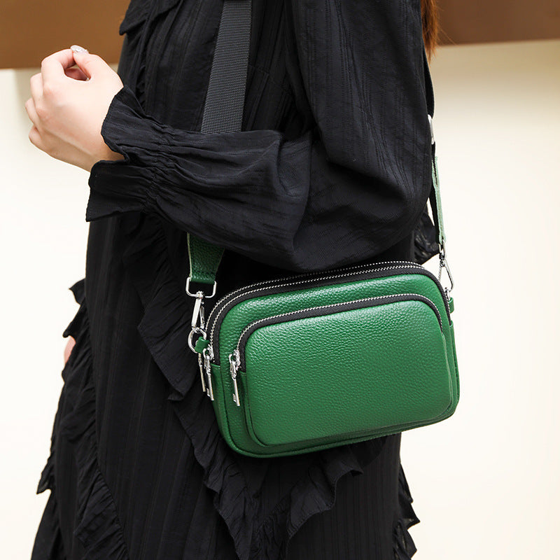 Trendy Fashion Multi-layer unisex Leather Handbag