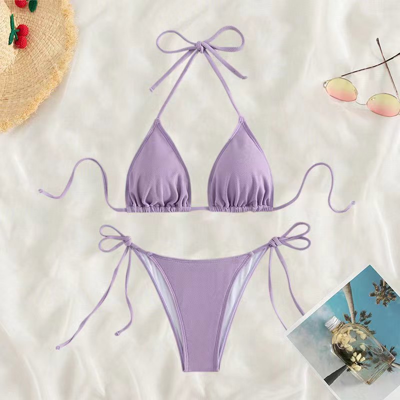 Sexy Hot Girl Halter Bikini Split Swimsuit