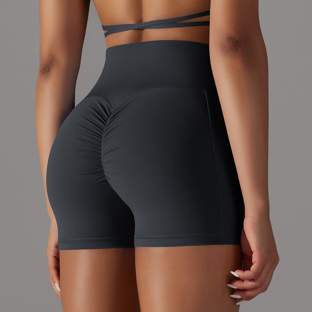 Sixmilude Yoga Shorts With Phone Pocket Design Fitness