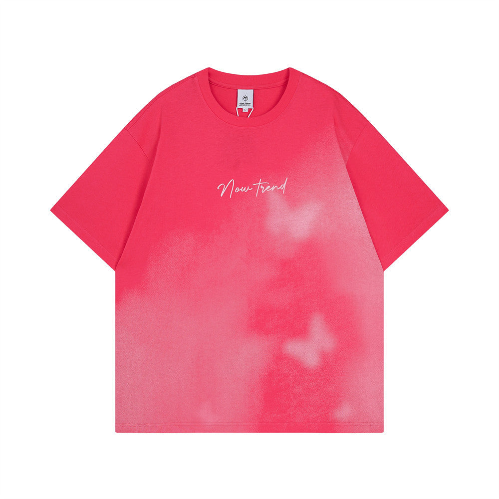 Inkjet Gradient Cotton T-Shirt – Loose Fit Street Fashion Tee