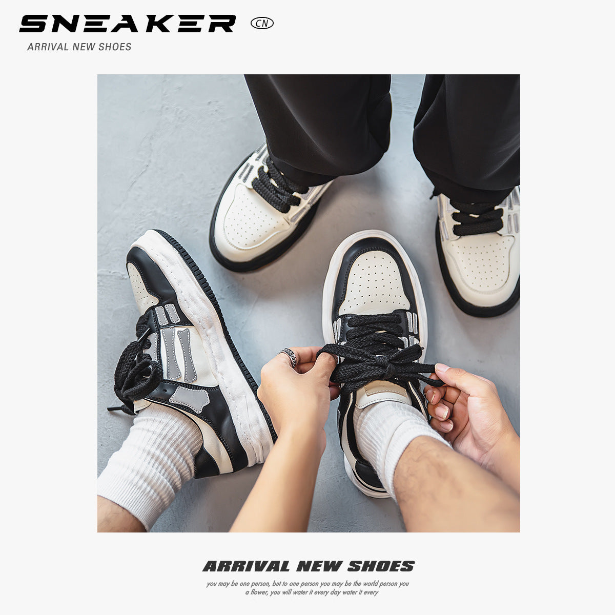 Reflective Bone Retro Sneakers Men