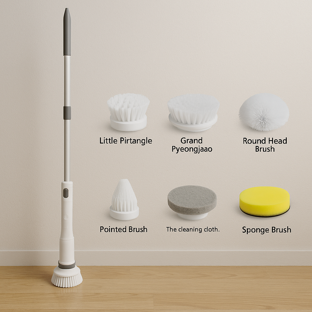 Electric Scrubber Cleaning Wall Long Handle Elbow Telescopic Multifunction Cleaning Brush