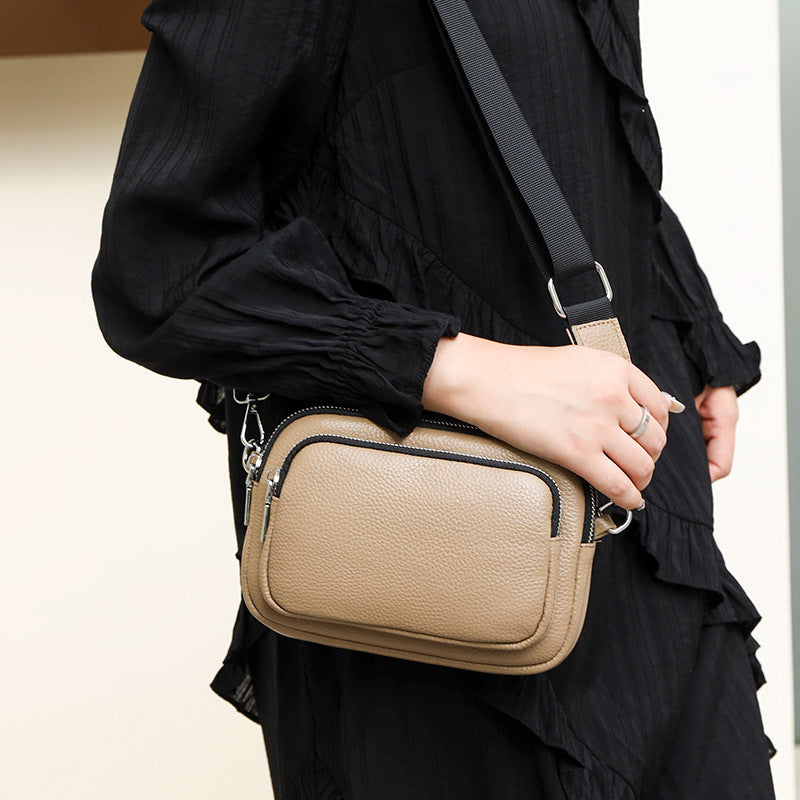 Trendy Fashion Multi-layer unisex Leather Handbag