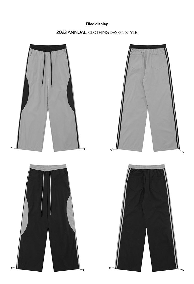 Striped Pants Contrast Color Sports Casual Pants
