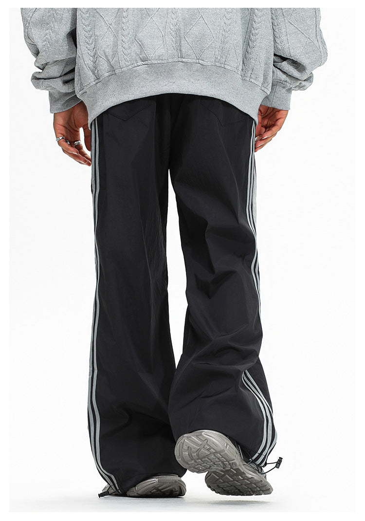 Striped Pants Contrast Color Sports Casual Pants