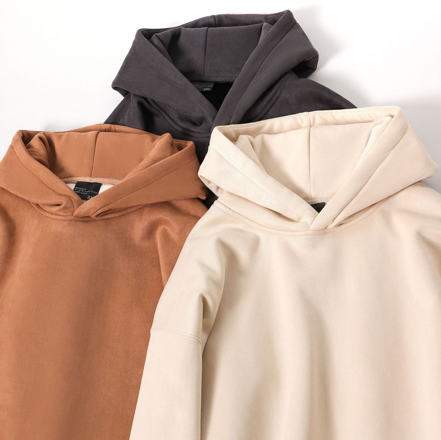Sixmilude Suede No Hat Rope Hooded Sweater For Men