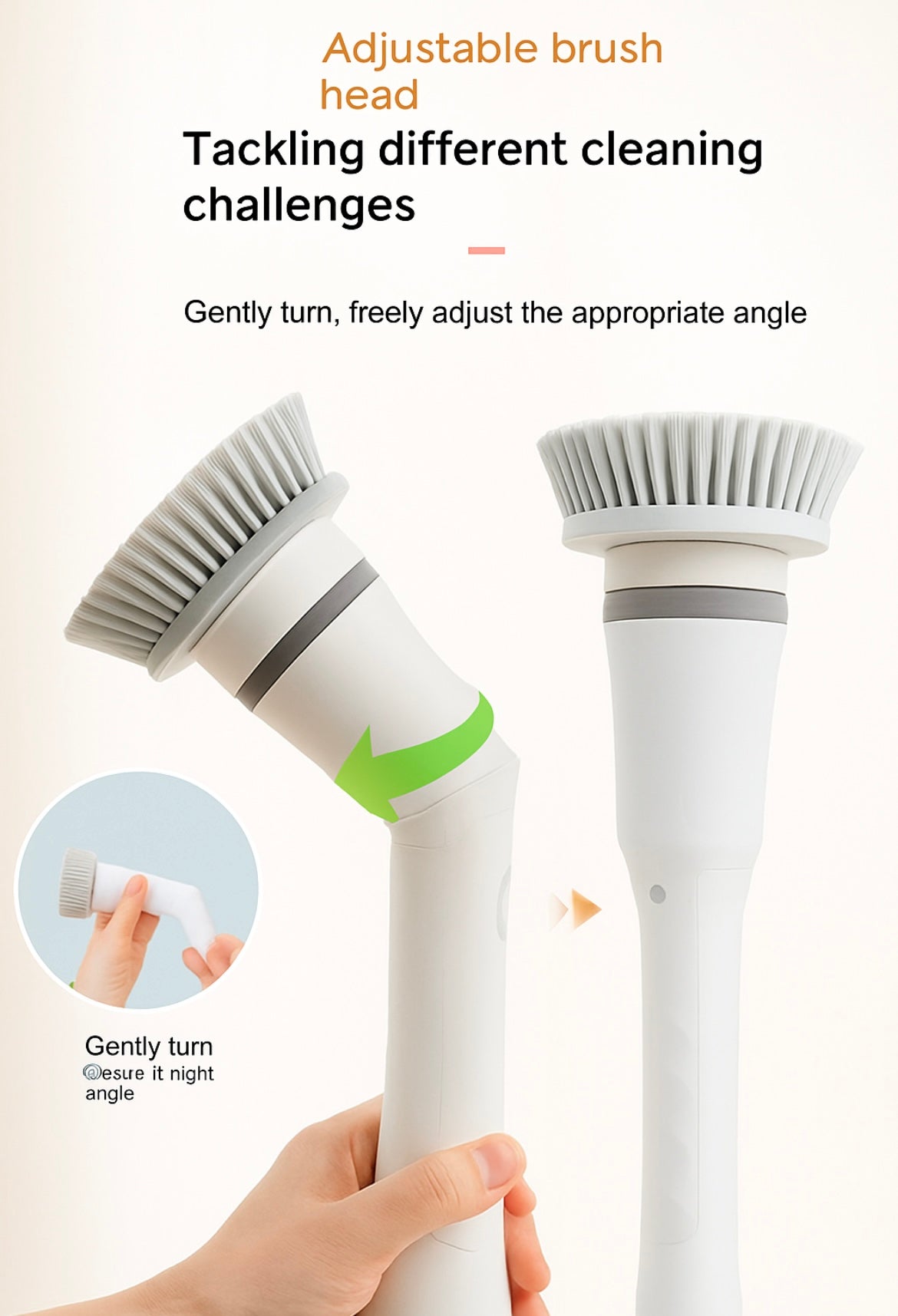 Electric Scrubber Cleaning Wall Long Handle Elbow Telescopic Multifunction Cleaning Brush