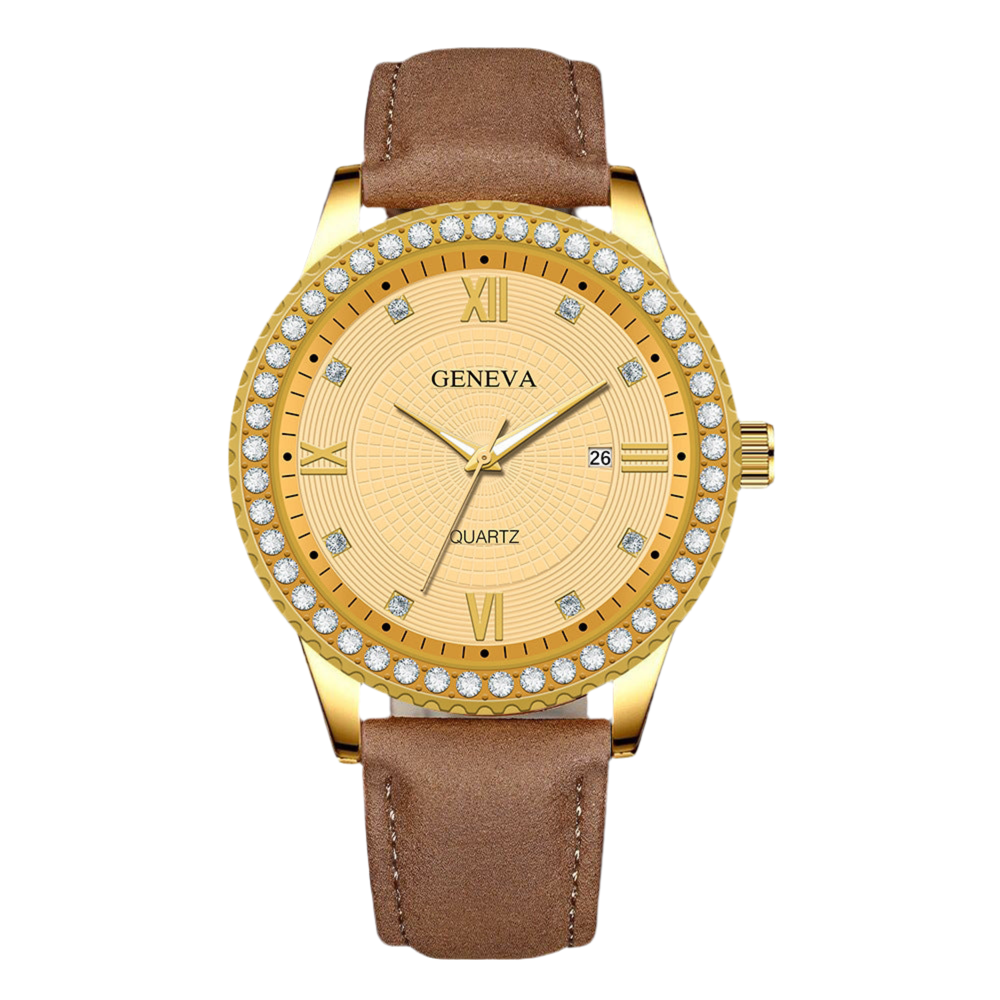Watch Men's Steel Band Watch Fashion Calendar Quartz Strap Watch