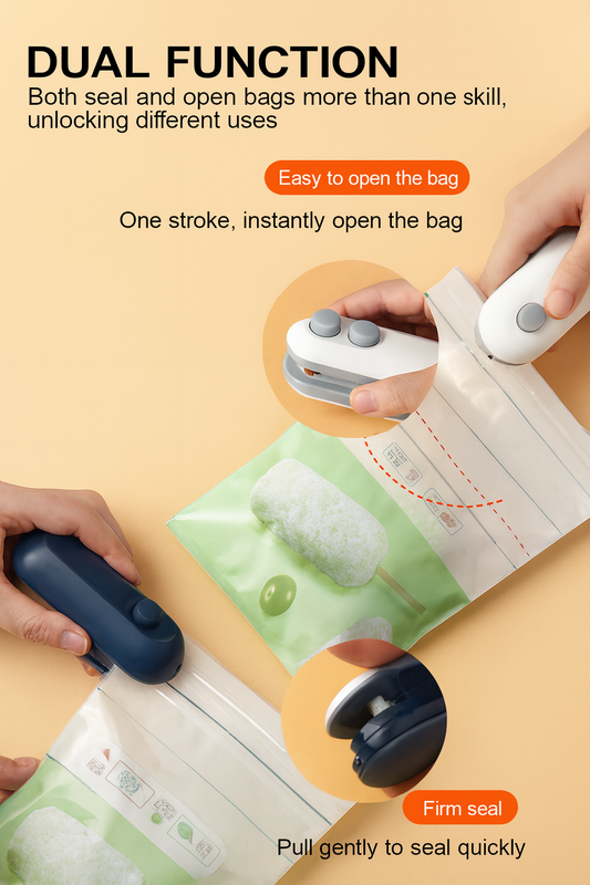 Chip Bag Sea Sealing Machine Handheld Sealer Portable Sealer USB Rechargeable For Food Storage Clip Bag Kitchen Gadgets