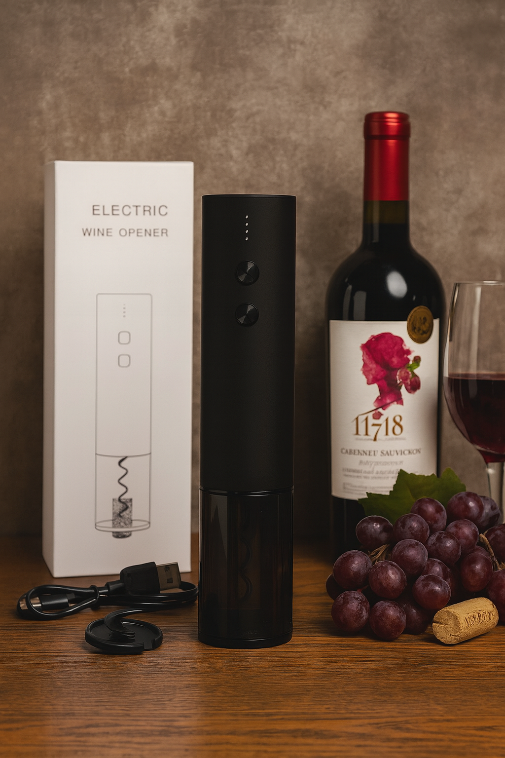 Stainless Steel Wine Electric Bottle Opener Creative Rechargeable