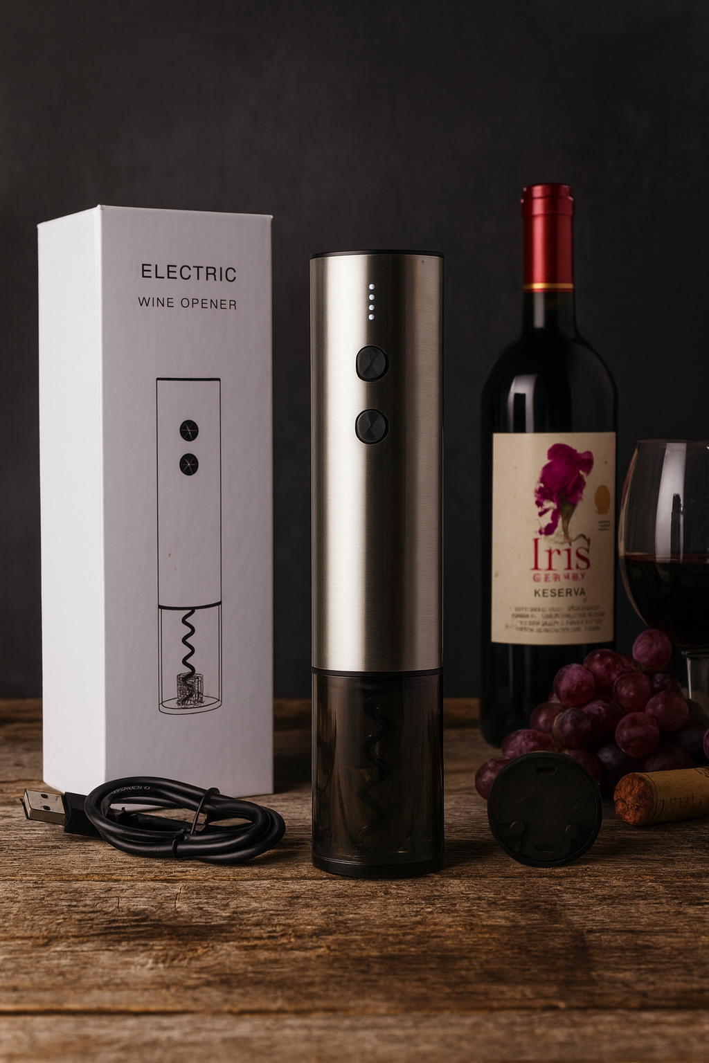 Stainless Steel Wine Electric Bottle Opener Creative Rechargeable