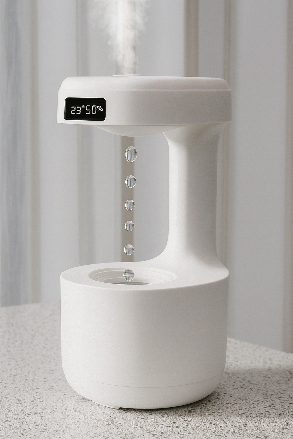 Bedroom Anti-Gravity Humidifier With Clock Water Drop Backflow Aroma Diffuser Large Capacity Office Bedroom Mute Heavy Fog Household Sprayer
