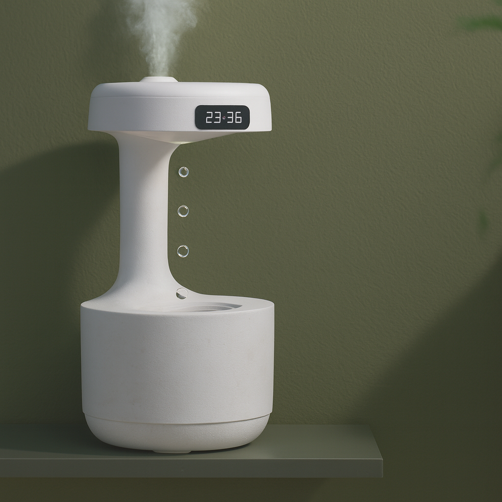 Bedroom Anti-Gravity Humidifier With Clock Water Drop Backflow Aroma Diffuser Large Capacity Office Bedroom Mute Heavy Fog Household Sprayer