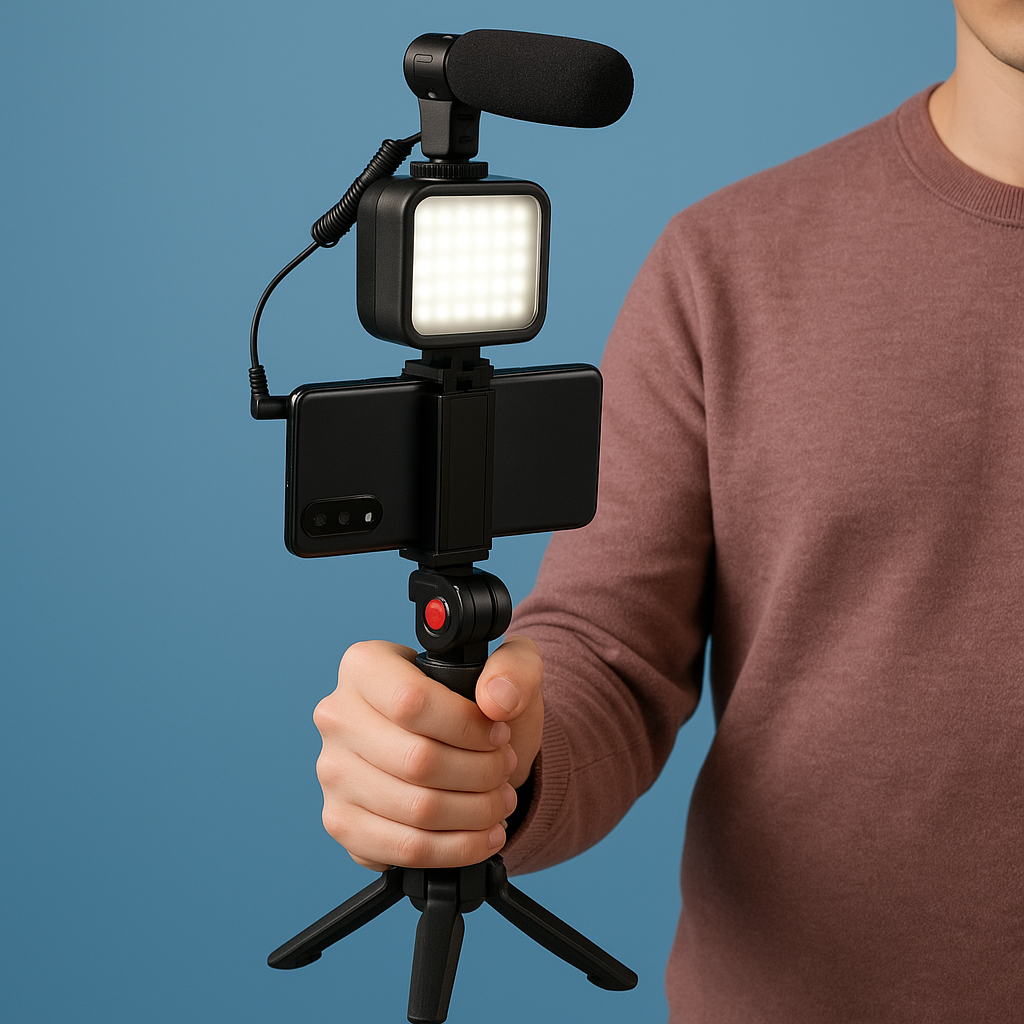 Compatible with Apple, Profession Vlog Tripod Kit Vlogging Photography With Smartphone Video Studio
