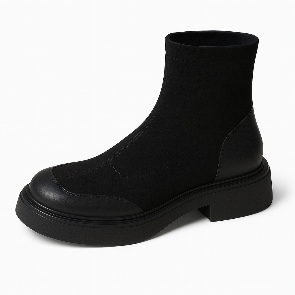 Women's Thick-soled Round-toe Suede Short Boots
