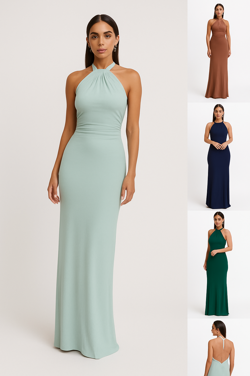 Ins Bodycon Halter Dress Sexy Backless Slim Fit Waist Slimming Maxi Dresses Prom Party Club Clothing For Women