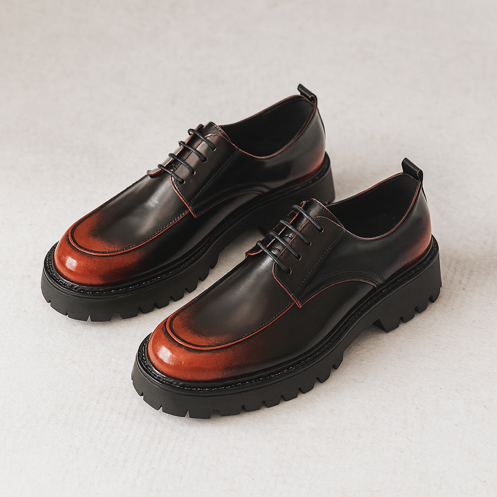 Sixmilude Platform Leather Shoes