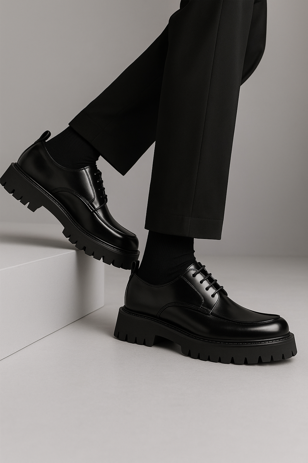 Sixmilude Platform Leather Shoes