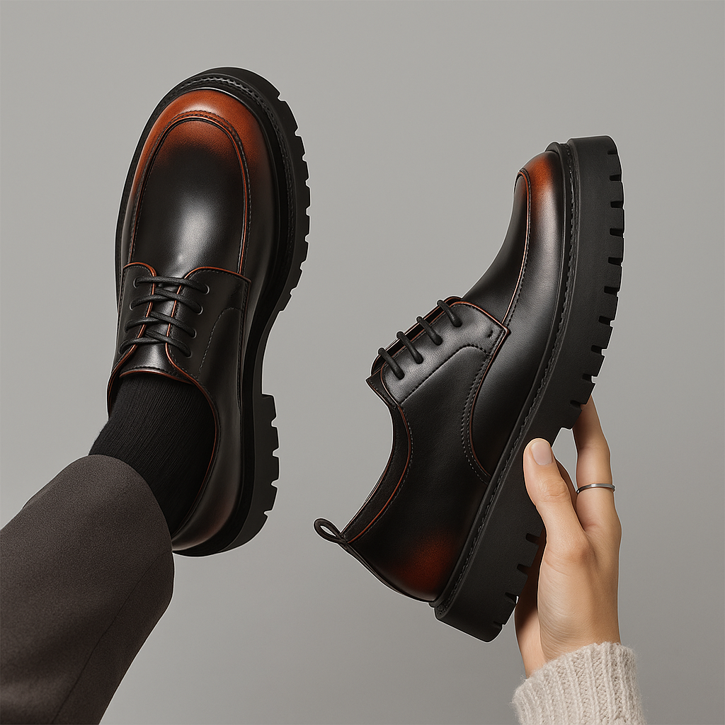 Sixmilude Platform Leather Shoes