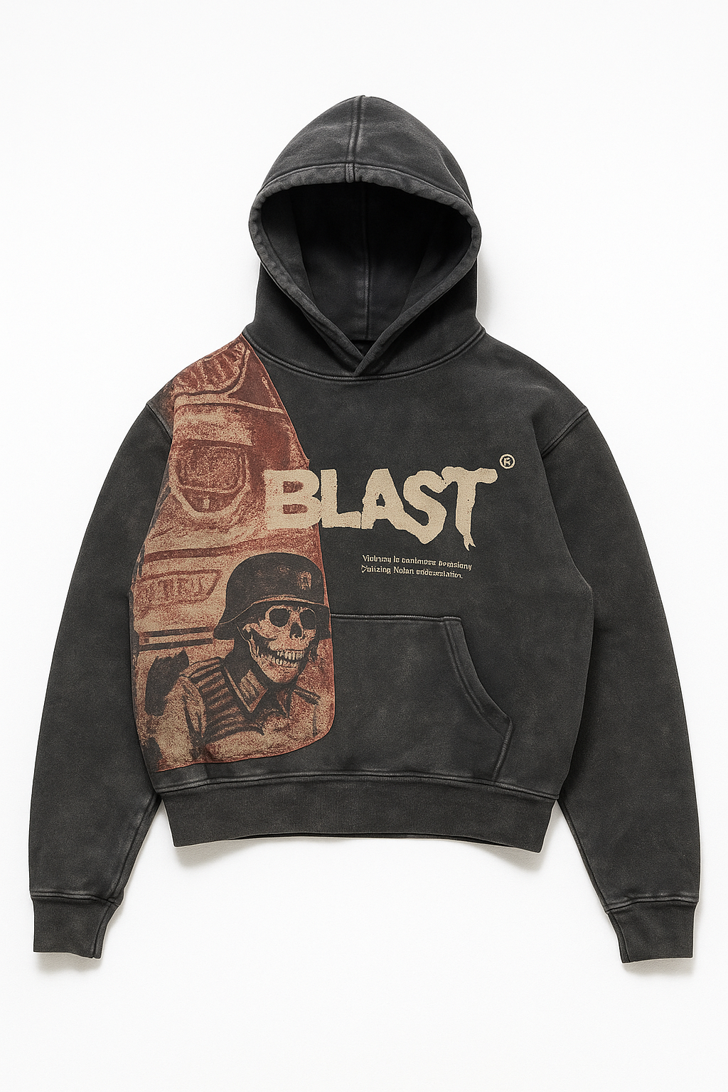 Sixmilude Casual Letter Explosion Print Hoodie Men Harajuku Vintage