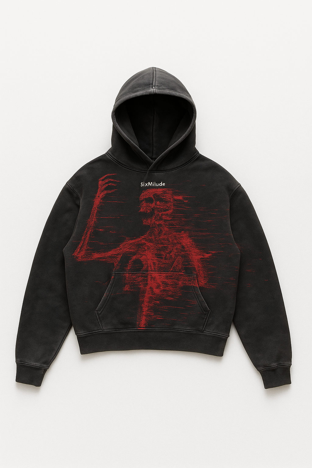 Sixmilude Casual Letter Explosion Print Hoodie Men Harajuku Vintage