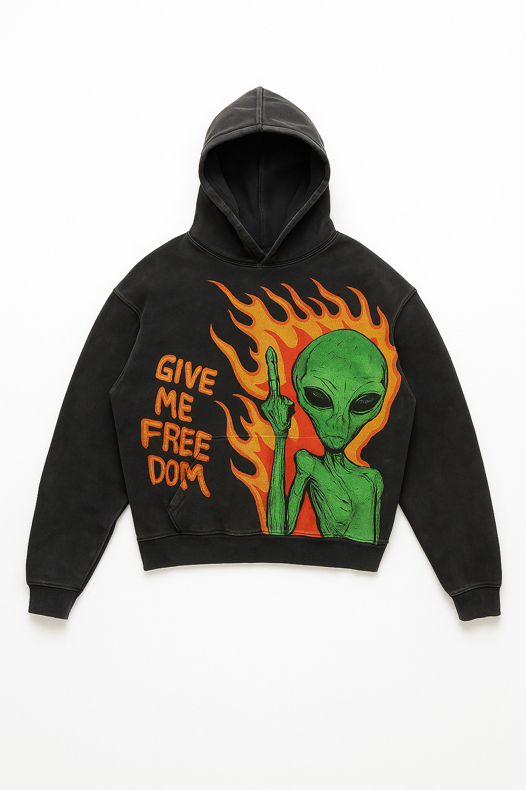 Sixmilude Casual Letter Explosion Print Hoodie Men Harajuku Vintage