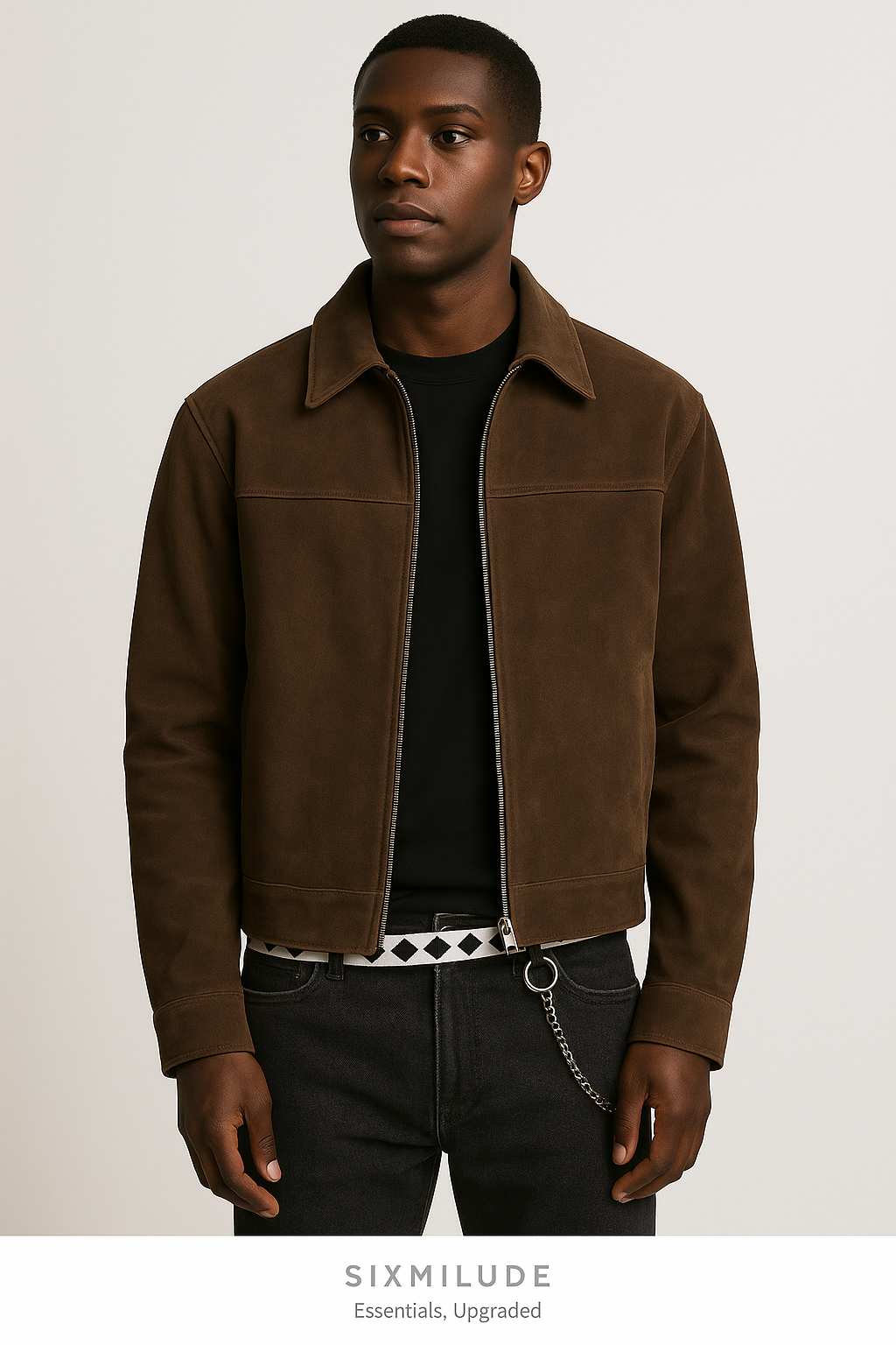 Sixmilude Loose American Retro Lapels Jacket For Men