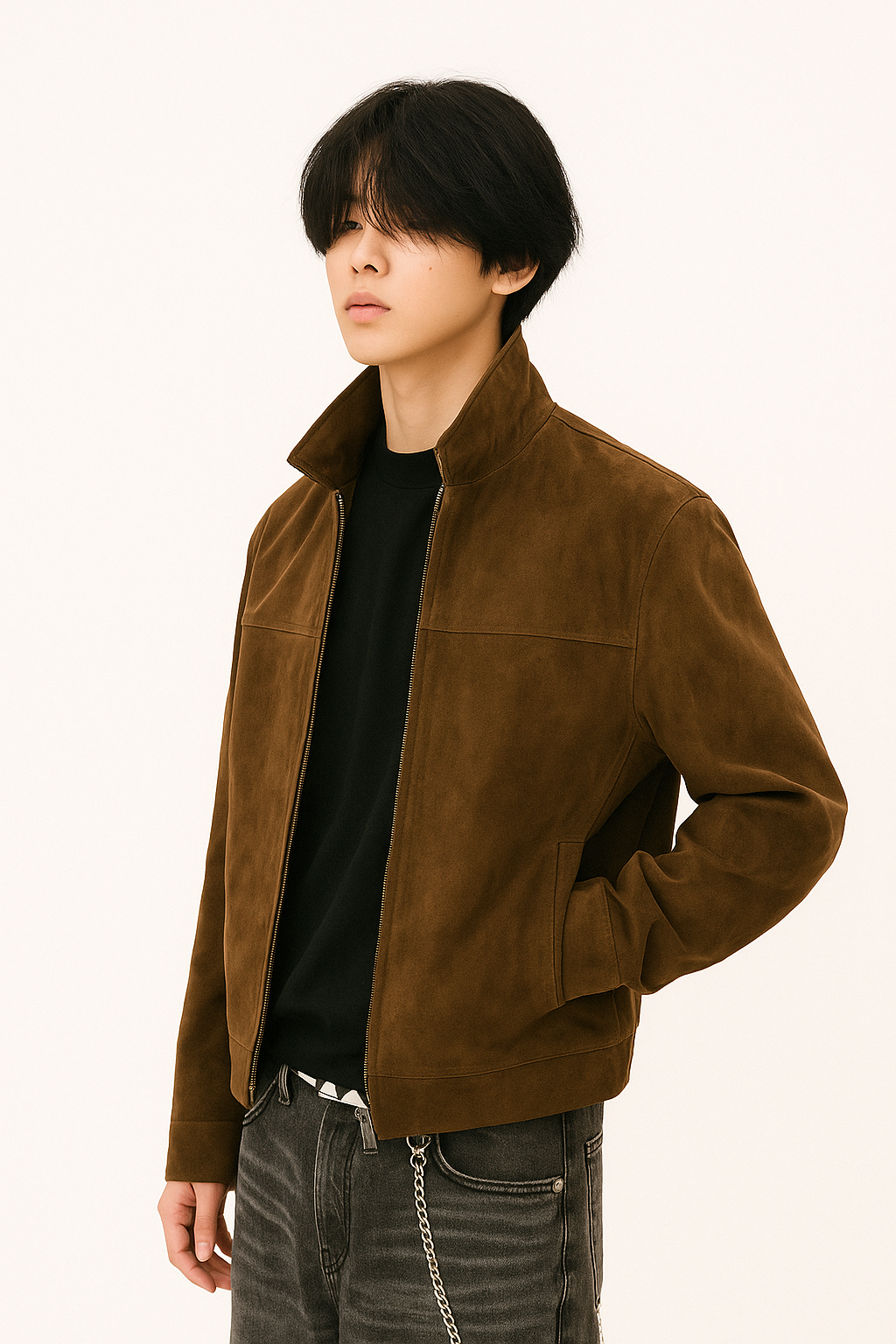 Sixmilude Loose American Retro Lapels Jacket For Men