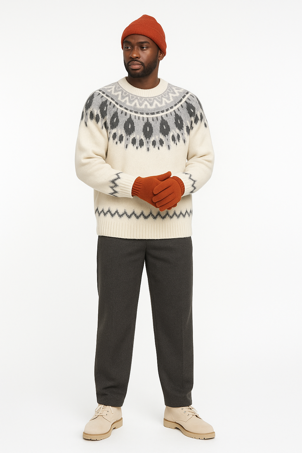 Sixmilude Men’s Jacquard Knit Sweater