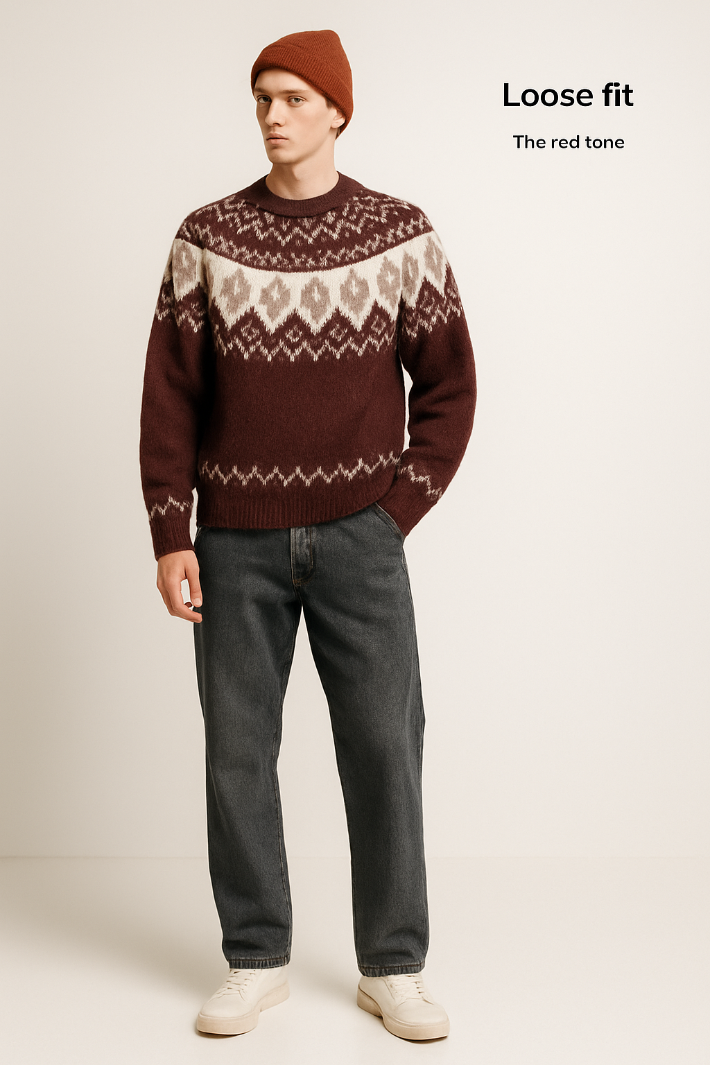 Sixmilude Men’s Jacquard Knit Sweater