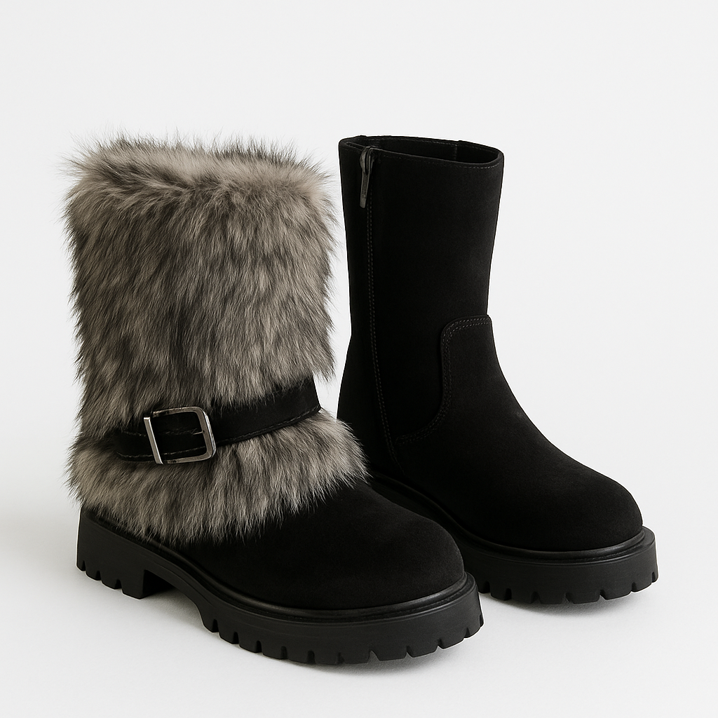 Sixmilude Winter Warm Furry Anti-slip Snow Boots For Women