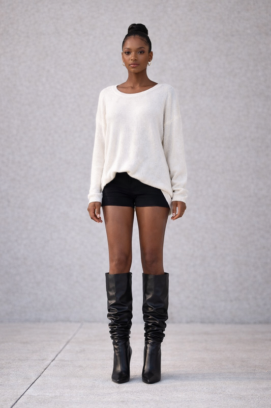 Midnight Luxe Slouch Stiletto Knee Boots