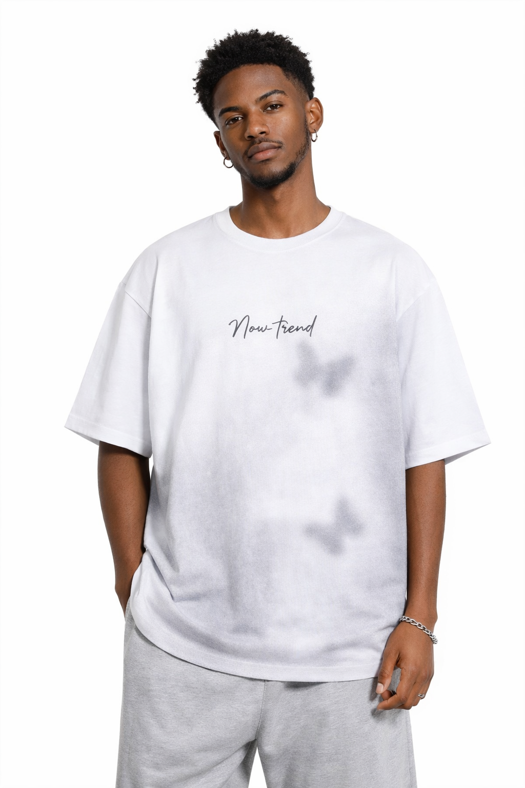 Inkjet Gradient Cotton T-Shirt – Loose Fit Street Fashion Tee
