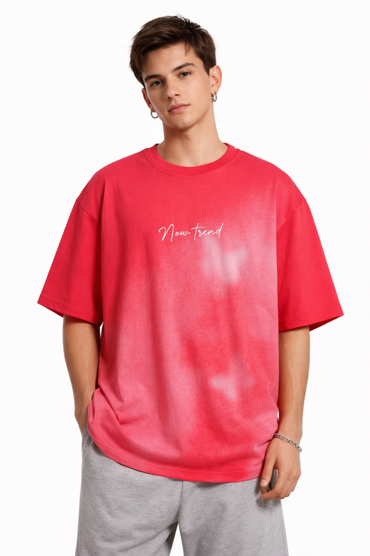 Inkjet Gradient Cotton T-Shirt – Loose Fit Street Fashion Tee
