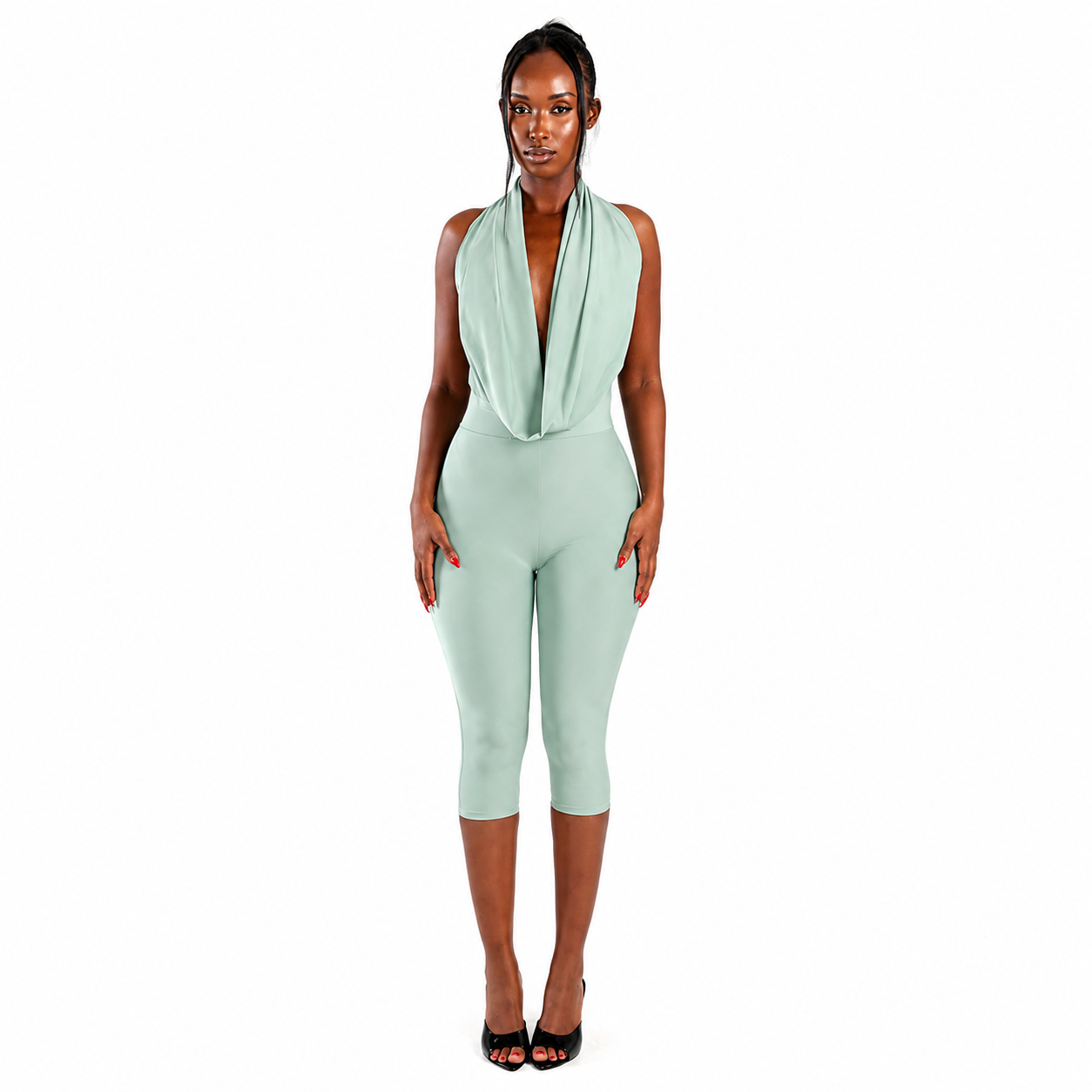 Luna Backless Capri Jumpsuit