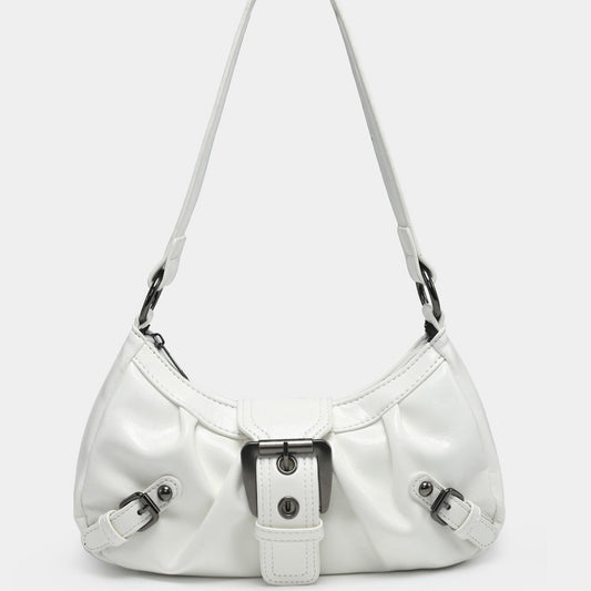 Sixmilude Women's Vintage Two-tone Leather Shoulder Bag