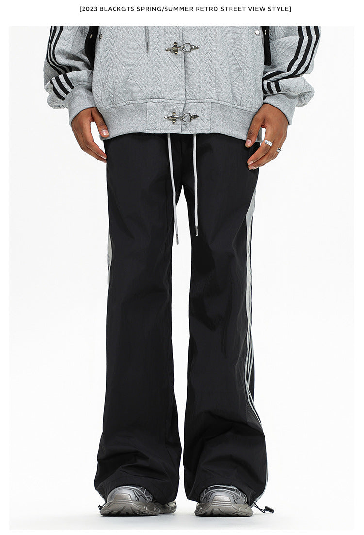 Striped Pants Contrast Color Sports Casual Pants